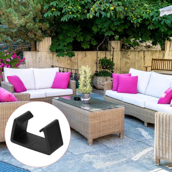 PATIKIL Patio Furniture Clips, 4 Pack 71mm Dia Sofa Rattan Furniture Clamps Wicker Fixed Connection Chair Fasteners for Outdoor Garden, Black - Image 6