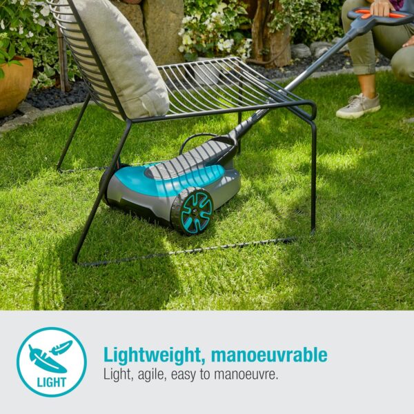 Gardena Battery Lawnmower HandyMower 22/18 V P4A Without Battery: Manual Lawnmower, for lawns up to 50 m², Adjustable Cutting Height, Mulching Function (14620-55) - Image 6