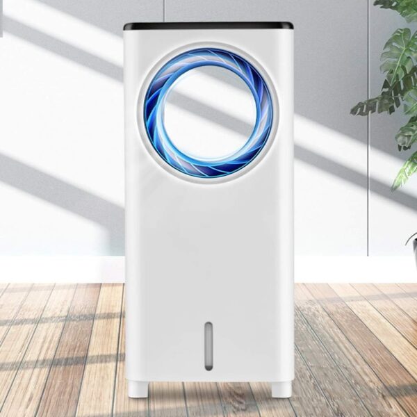 Portable Air Conditioner Fan Evaporative Cooler Portable Air Conditioner Fan 3 Speed With Remote Control Conditioner Humidifier Misting Fan For Home Office Bedroom(White+ Blue) - Image 7