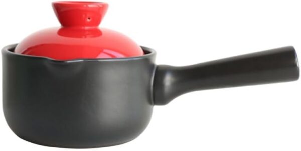 Stockpot Modern Ceramic Small Casserole Kitchen Handle Soup Pot with Lid Instant Noodle Pot Dormitory Multifunctional Small Pot Soup Pot - Image 2