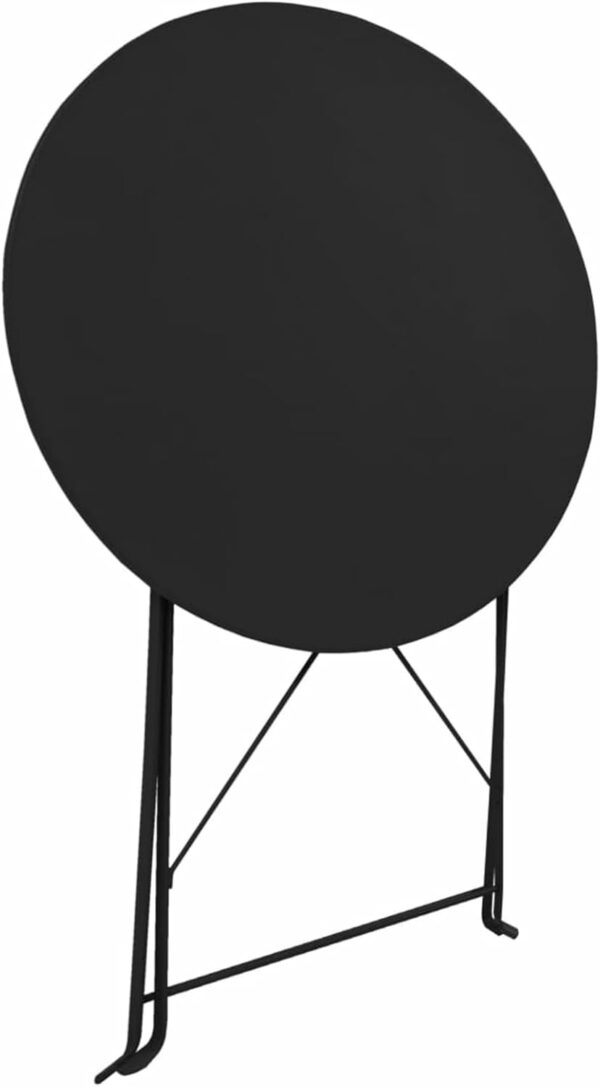Homgoday 3-Piece Bistro Set Garden Furniture Set Chairs and Table Balcony Set Dining Set Garden Set for Garden Patio Yard Balcony Steel Black - Image 4