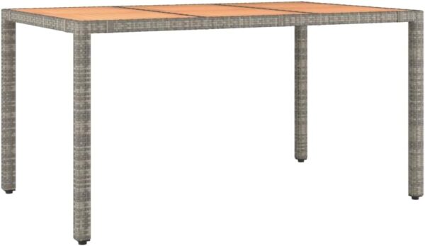 NQJIBUE Item-7 Piece Garden Dining Set Grey Poly Rattan&Solid Wood Acacia,Outdoor Outdoor Furniture Sets - Image 7