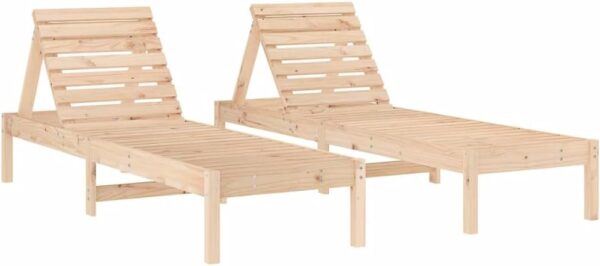 Home outdoor OthersSun Loungers 2 pcs 199.5x60x74 cm Solid Wood Pine - Image 3