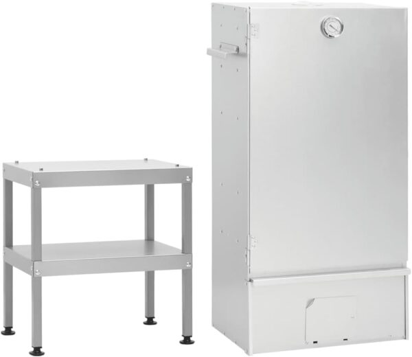 Furniture select-BBQ Oven Smoker with Table Galvanised Steel - Image 2