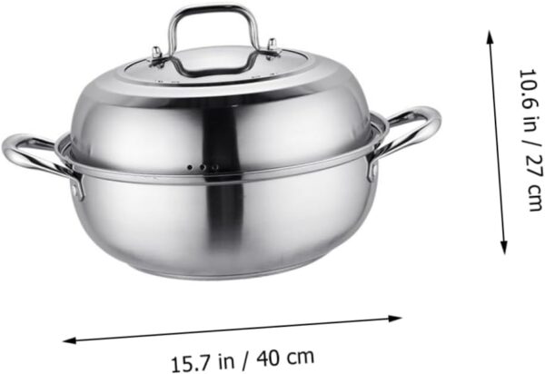 ELAYARD Cookware Set Multi Function Pot Steam Pot Gas Stove Compatible Stainless Steel - Image 4