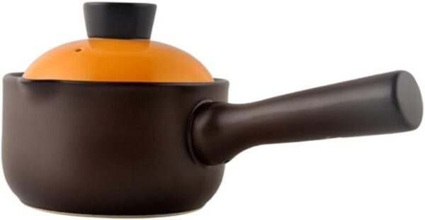 Stockpot Modern Ceramic Small Casserole Kitchen Handle Soup Pot with Lid Instant Noodle Pot Dormitory Multifunctional Small Pot Soup Pot - Image 3