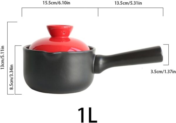 Stockpot Modern Ceramic Small Casserole Kitchen Handle Soup Pot with Lid Instant Noodle Pot Dormitory Multifunctional Small Pot Soup Pot - Image 4