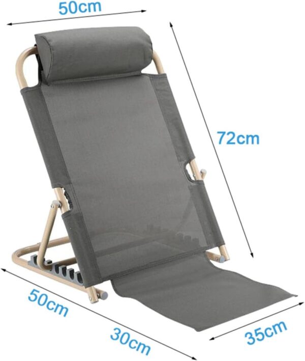 FYNNDM Multi-Position Back Rest Support Seat,Elderly Bed Care, Paralyzed Patient Beds, Backrest Cushion Chair,Bed Back Rest Adjustable Angle, Mobility Disability Support Aid,grey - Image 3
