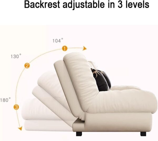 Convertible Futon Sofa Bed for Small Space, Adjustable Sleeper Sofa Tufted Loveseat Couch, Modern Loveseat Sofa Bed for Bedroom, Apartment, Office - Image 7