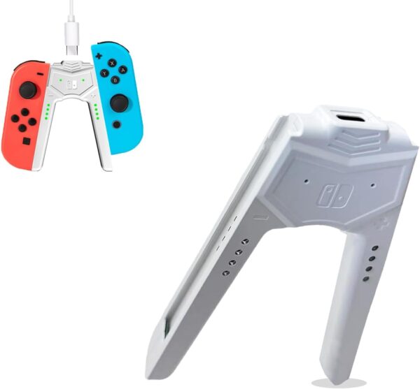 Haotianchi Switch Joy-Con charging handle is compatible with Nintendo Switch and OLED models, and can play while charging, with an indicator light, and a charging cable with a 2-meter Type-c (white) - Image 2