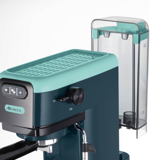 Ariete 1399 Light Aquamarine Espresso Machine, for Powder and ESE Pods, 1300 W, Capacity 1.1 L, 15 Bar Pressure, Filter 1, 2 Cups and ESE Pods, Cappuccino, Green - Image 5