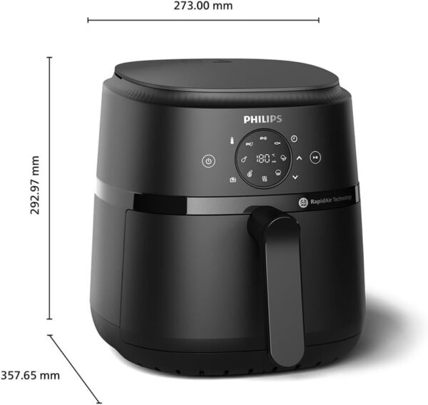 Airfryer 2000 series 4.2L - 1500W Power, RapidAir technology, Digital touchscreen, 13 cooking options, 9 preset functions, Up to 90% less fat, Black (NA229/09) - Image 7