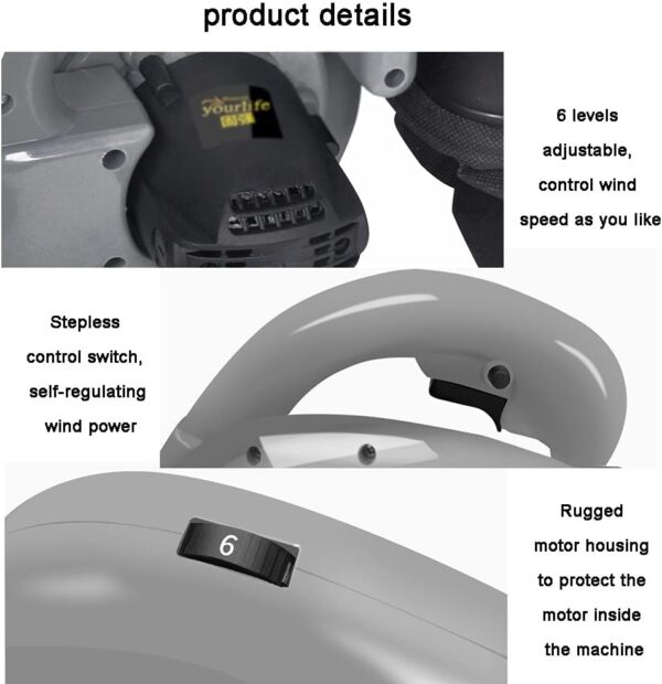 KJZHFOZ Vacuums Electric Leaf Blower Outdoor Vacuum Cleaner High-Power 2500W Industrial Outdoor Dust Collector,Small Computer Blower - Image 7