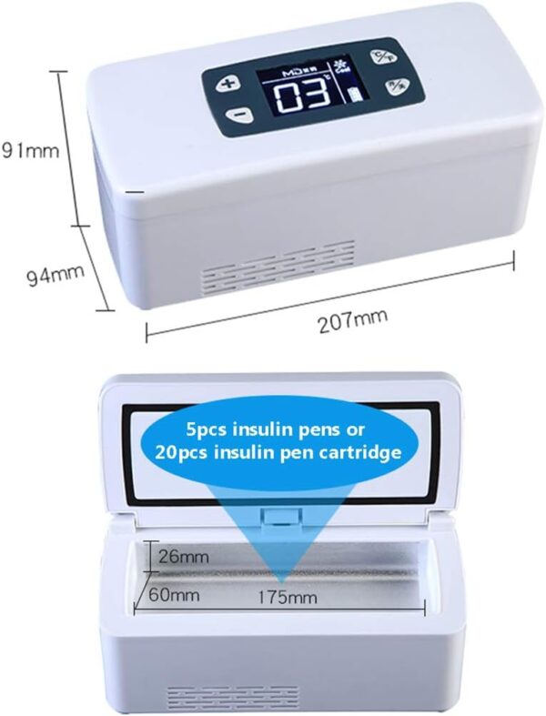 sjdoPulse Portable Medicine Refrigerator, Car Mini Insulin Refrigerated Box/Portable Smart, Silent Hd Display/Keeps Diabetes Medication Cool And Insulated - Image 7