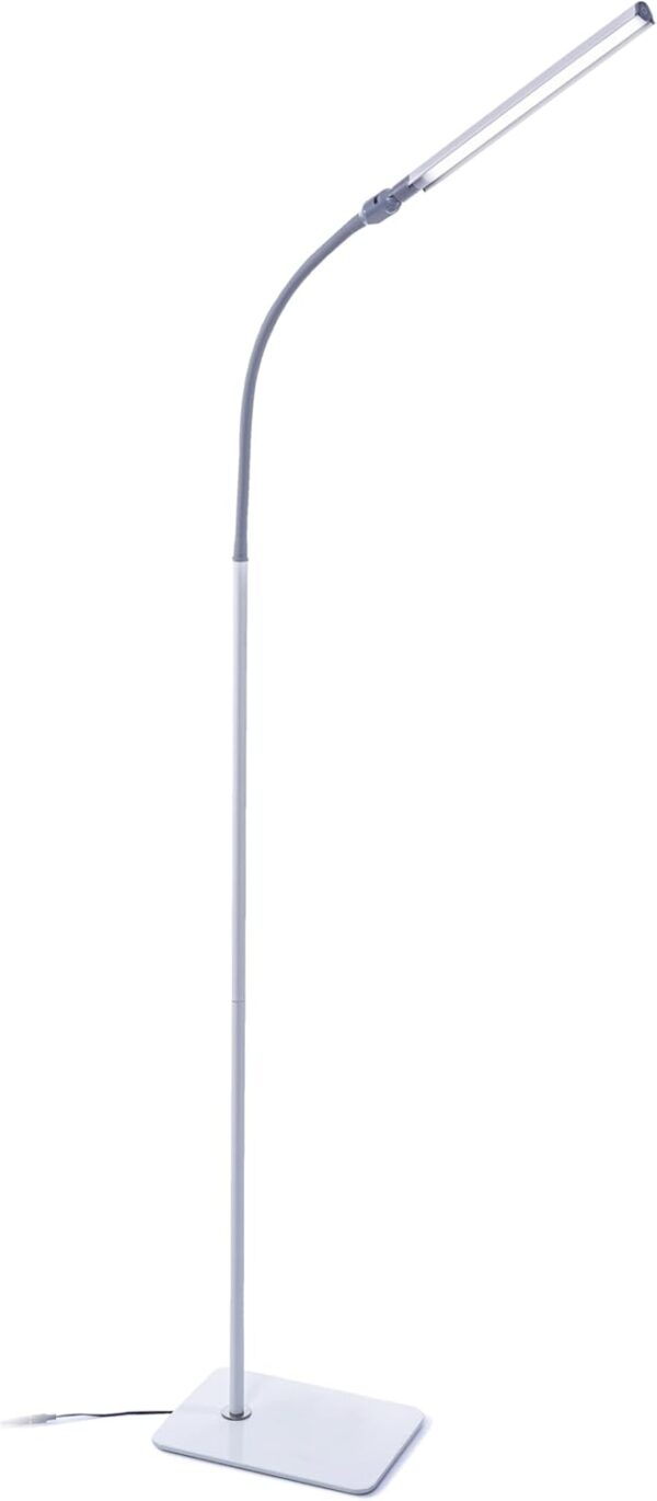 Daylight UnoPro Floor - New LED Lamp - 6,000K, 1,145 Lux at 30cm, 4 Brightness Levels, Flexible Arm, Energy Efficient, White - Image 2