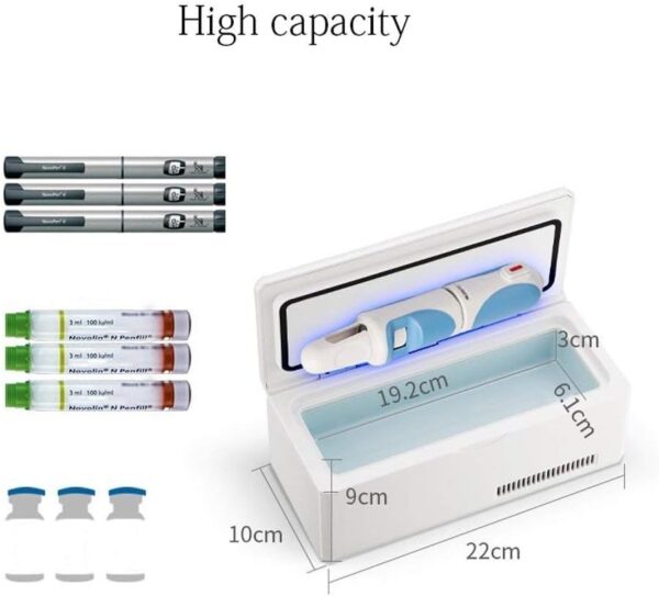 ZGYOZMNG Insulin Refrigerator Mini Portable Medical Refrigerator and Insulin Cooler Smart Temperature Control Car Refrigeration Case Suitable for Travel/Interferon/Drug Storage Refrigerator - Image 3