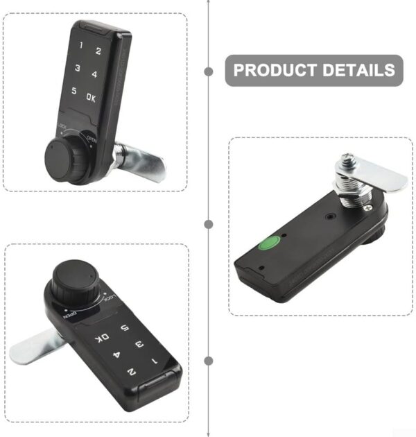 Augustknowu Deadbolt Smart Lock, Electronic Keyless Entry Cabinet Door Lock, Refrigerator Sliding Password - Image 7