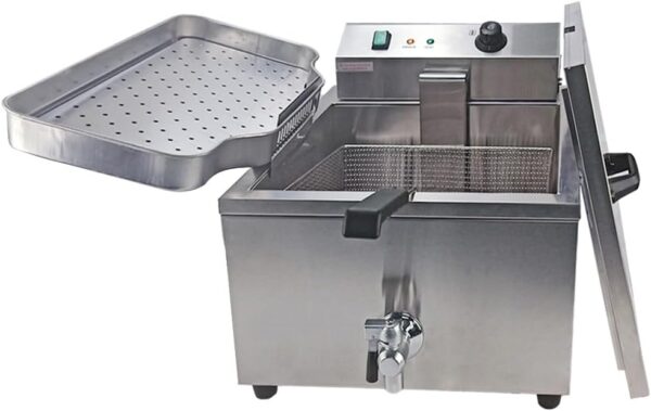 TAIMIKO 30L Electric Deep Fryer Fat Chip Fry Single Tank Commercial Stainless Steel Chip Fryer Countertop 3000W Oil Easy Clean French fries,50~200 ° C - Image 2
