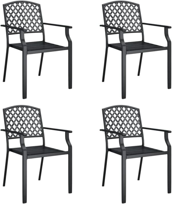 WKIEQACO Outdoor Outdoor Furniture Sets,5 Piece Garden Dining Set Anthracite Steel - Image 5