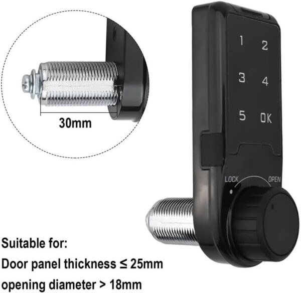 Augustknowu Deadbolt Smart Lock, Electronic Keyless Entry Cabinet Door Lock, Refrigerator Sliding Password - Image 8