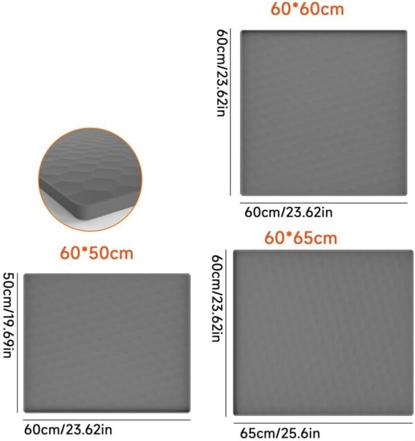 Smart Design Refrigerator Mat in Silicone, Keeps Floors Safe from Leaks (65 * 60CM gray) - Image 9