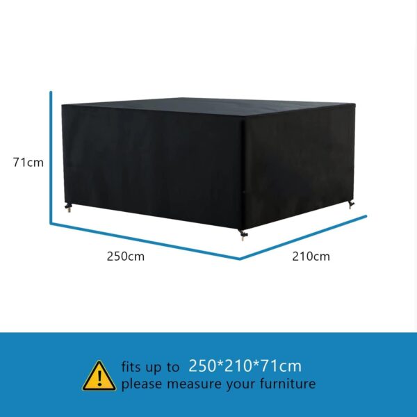 AWNIC Extra Large Garden Furniture Sectional Covers Waterproof 250x210x71cm Patio Furniture Set Covers for Outdoor Sofa Table Furniture Sets, 420D Oxford - Image 3