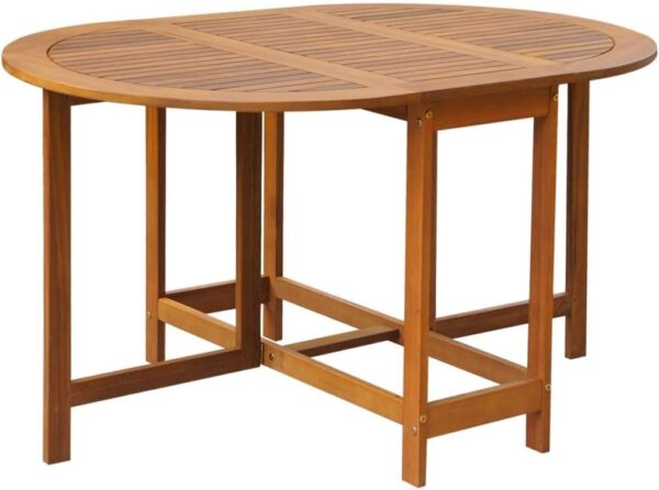 Tidyard 5 Piece Outdoor Folding Dining Set Chairs Stand and Table for Garden Patio Campsite Solid Acacia Wood - Image 3