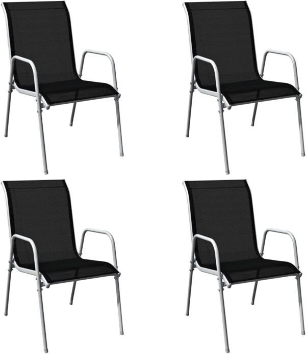 GCHDHAPB Home-Outdoor Home-Outdoor Furniture Sets,5 Piece Outdoor Dining Set Steel Black - Image 6