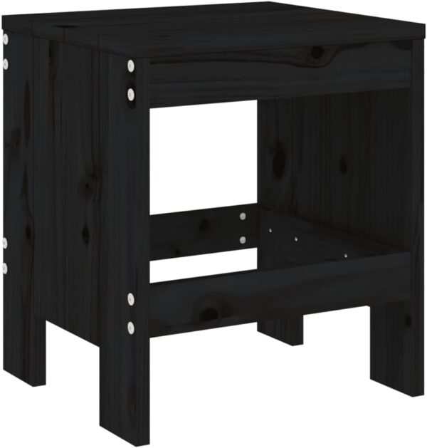 AJJHUUKI Home-Outdoor Home-Outdoor Furniture Sets,5 Piece Garden Dining Set Black Solid Wood Pine - Image 5