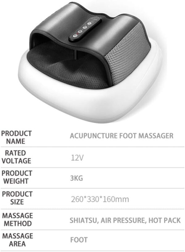 Dr.Lefran Shiatsu Foot Massager Machine, Heat Electric Deep Kneading Half Wrapped Foot Massage, Air Pressure Hot Acupuncture Red Light Physical Therapy, for Home Office Use - Image 4