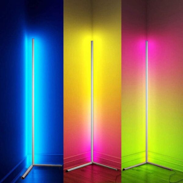 PenKee LED Floor Light, 20W Dimmable Floor Lamp with Remote Control, Standing Lamp Metal Tall Modern Wall Corner Floor Lights for Living Room, Bedroom, Kids Room Lighting,Black - Image 5
