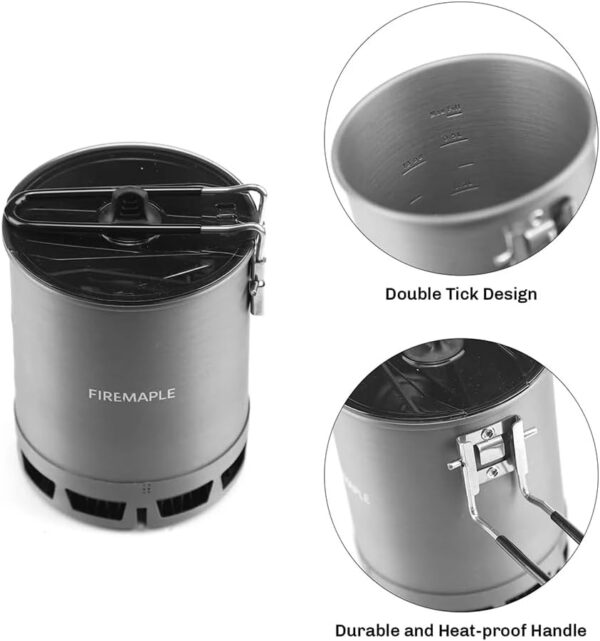 Fire-Maple 600ml G3 Petrel Ultralight Camping Pot Lightweight Outdoor High Efficiency Foldable Heat Exchanger Pot Portable for Hiking Travel (162g) - Image 4