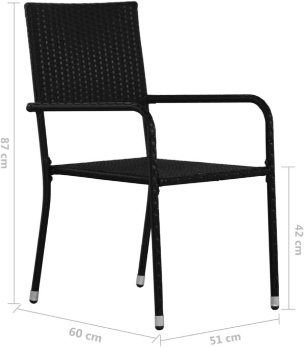 CFODOJ Outdoor Outdoor Furniture Sets-home-7 Piece Garden Dining Set Black - Image 10