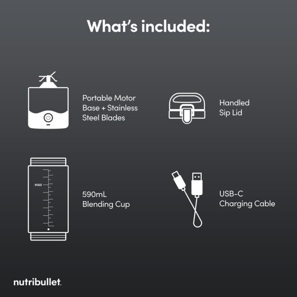 nutribullet Portable Blender in Collaboration with McLaren Formula 1 Team - Papaya - Leak Proof To-Go Lid - Powerful Extractor Blade - USB-C Charging - 15+ Blending Cycles - Juices & Smoothies - Image 8