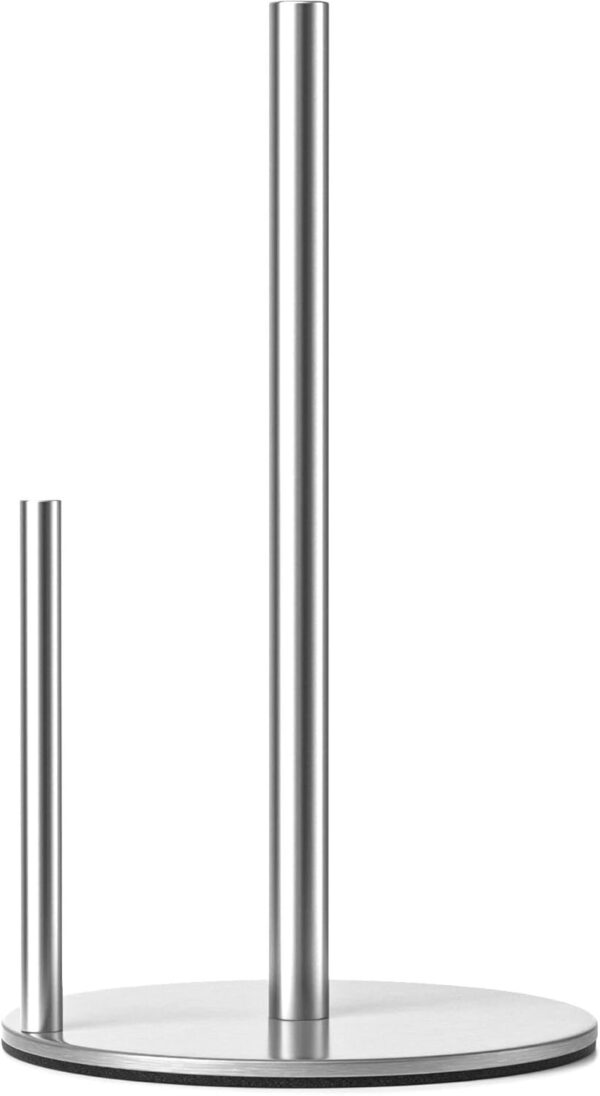 Paper Towel Holder Chrome Kitchen Roll Holder, Premium Stainless Steel Paper Towel Holder For Kitchen Roll Organize, One-Handed Operation Countertop Roll Dispenser With Weighted Base - Image 2