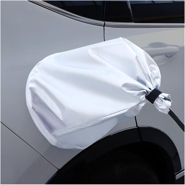 JNNJ EV Charger Port Waterproof Cover, Electric Vehicles Outdoor Charging Magnetic Adhesion Cover, Auto Charger Port Rainprooof Protection, Cover Compatible with Most Electric Cars Charging(White) - Image 2