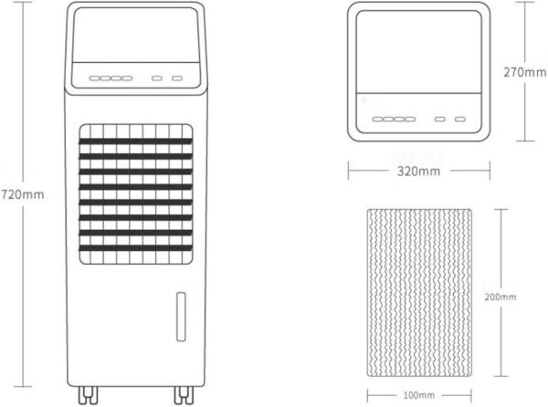 Portable Air Conditioner Fan Air Cooler, Portable Evaporative Misting Air Conditioner Humidifier Fan And Bladeless Noiseless Fan, For Office, Dorm, Room(Free Ice Tray) - Image 8
