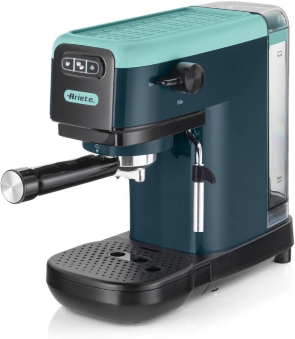 Ariete 1399 Light Aquamarine Espresso Machine, for Powder and ESE Pods, 1300 W, Capacity 1.1 L, 15 Bar Pressure, Filter 1, 2 Cups and ESE Pods, Cappuccino, Green - Image 2