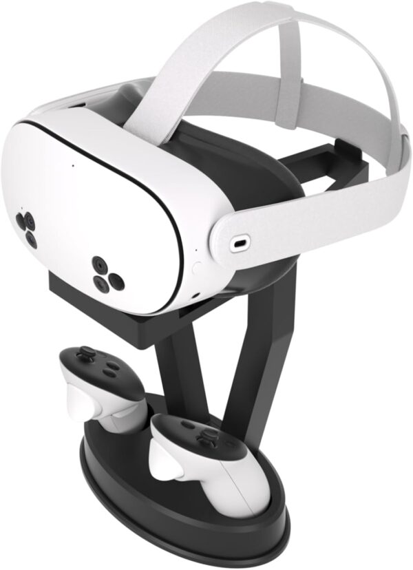 Digicharge VR Headset Stand for Oculus Meta Quest 3S / Quest 3 / Quest 2 / PS VR Display Mount Station for Headset and Touch Controllers, VR Storage Holder Stand with Base for Controllers - Image 2