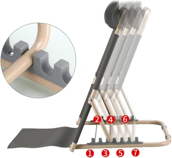 FYNNDM Multi-Position Back Rest Support Seat,Elderly Bed Care, Paralyzed Patient Beds, Backrest Cushion Chair,Bed Back Rest Adjustable Angle, Mobility Disability Support Aid,grey - Image 5