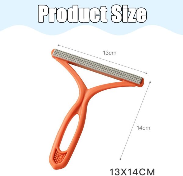 Pet Hair Remover, Carpet Scraper Tool, Dog and Cat Hairbrush, Reusable Remove Fuzz, Hair Lint Remover for Sofa, Car, Stairs, Bed - (Orange) - Image 2