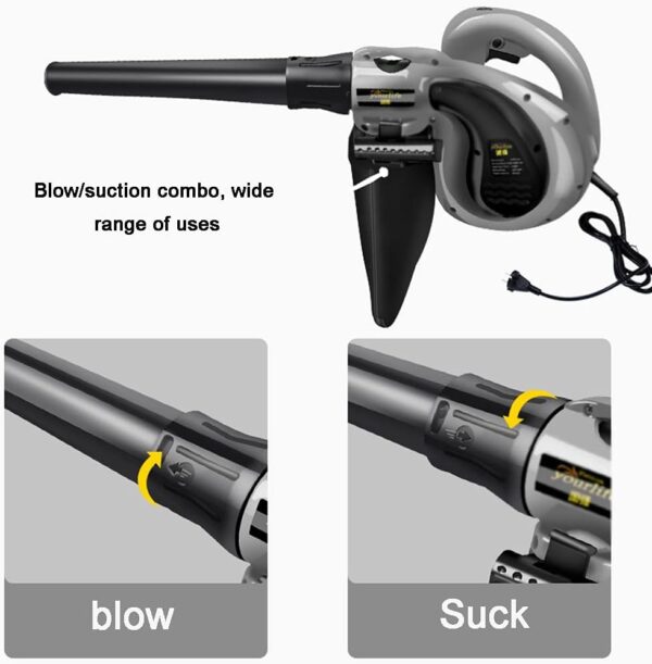 KJZHFOZ Vacuums Electric Leaf Blower Outdoor Vacuum Cleaner High-Power 2500W Industrial Outdoor Dust Collector,Small Computer Blower - Image 6