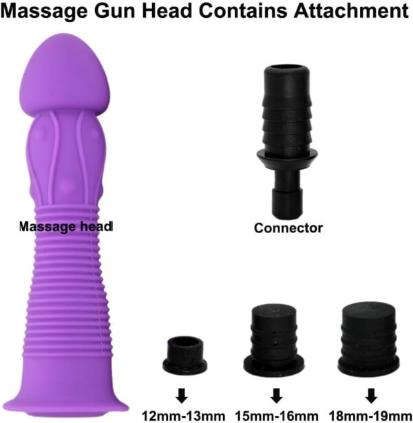 SANNMAO Purple Silicone Massage Gun Head -Deep Tissue Massager Attachmentfor Back & Neck Muscle Relief & Portable Electric Body Muscle MassagerAccessory (R4 5.47") - Image 4