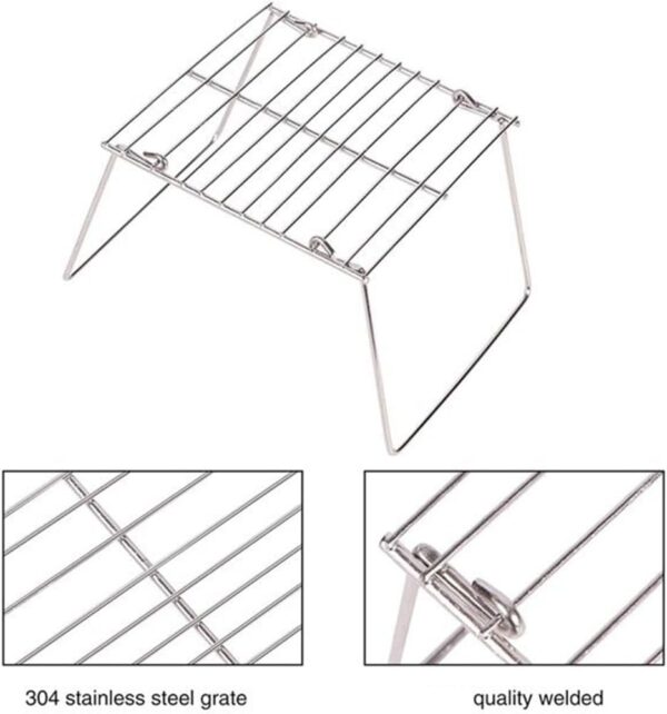 Haptufer Folding Campfire Grill Camping Grill Suitable for Travel and Survival Expanded Size: 18x16x12cm - Image 7