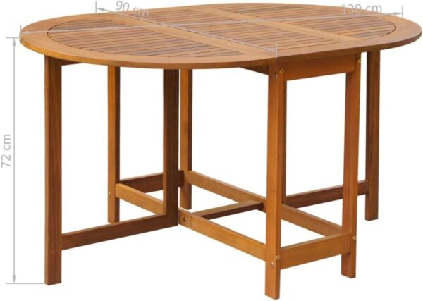 Tidyard 5 Piece Outdoor Folding Dining Set Chairs Stand and Table for Garden Patio Campsite Solid Acacia Wood - Image 4