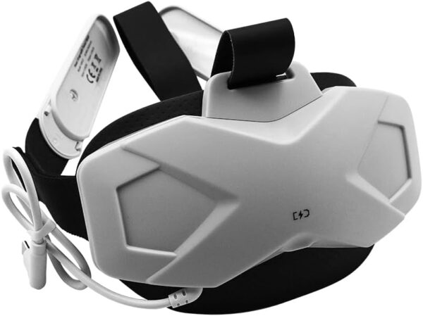 POFET Head Strap with Battery Pack for Quest 2 Rechargeable 5000mAh Elite Head Strap Compatible with Meta Quest 2, Comfortable Replacement Strap for Extra 3-Hour Playtime - Image 3