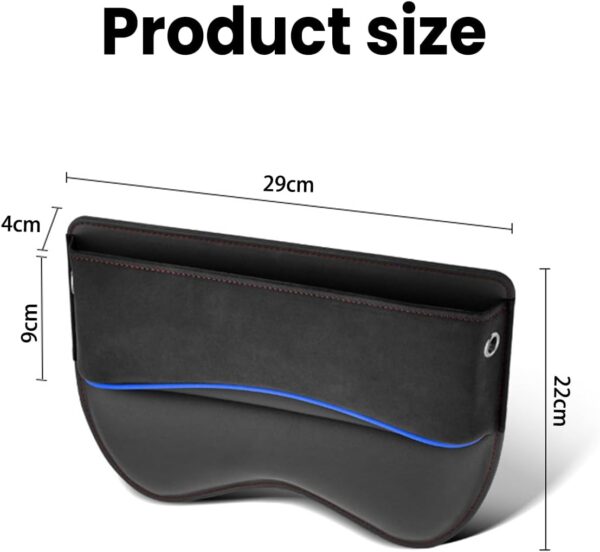 JNNJ Car Seat Gap Filler Organiser, PU Leather Car Organizer for Front Seat Gap Filling, Multi-Function Auto Seat Gap Storage Pocket, Console Side Pocket Storage Box For Cellphones Cards Wallets - Image 8