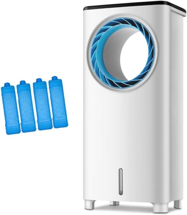 Portable Air Conditioner Fan Portable Air Conditioner Fan, Evaporative Cooler 3 Fan Speed, Conditioner Quiet Humidifier Misting Fan For Home Office Bedroom(White+ Blue) (Color : White) - Image 2