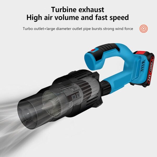 600W Electric Blower + Five-Gear Adjustment, Portable Handheld Brushless Leaf Blower + 2 Battery & Charger, for Lawn Care, Yard, Grass, Patio - Image 7