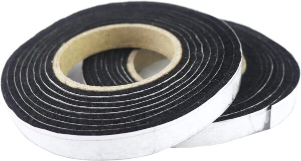 LANUCN BBQ Smoke Seal Strip/Self Stick Leak Proof Smoker Gasket/Oven Door Seal Hopper Lid Sealing Strip/Smoke Keeping Strip/Heat Resistant Grill Gasket (8.2ft,1/2'',1/8'',2 Pack) (Black) - Image 2